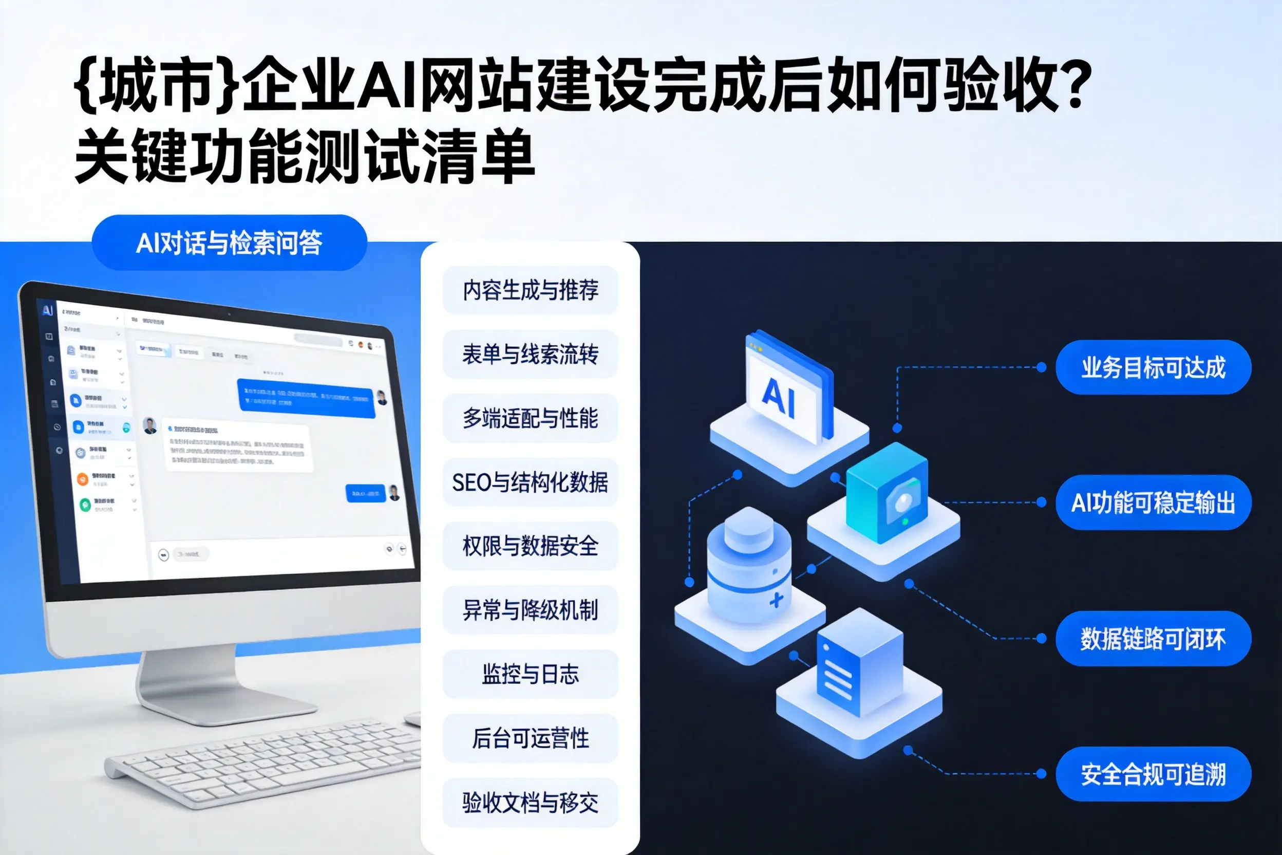 果洛企业AI网站建设完成后如何验收？关键功能测试清单