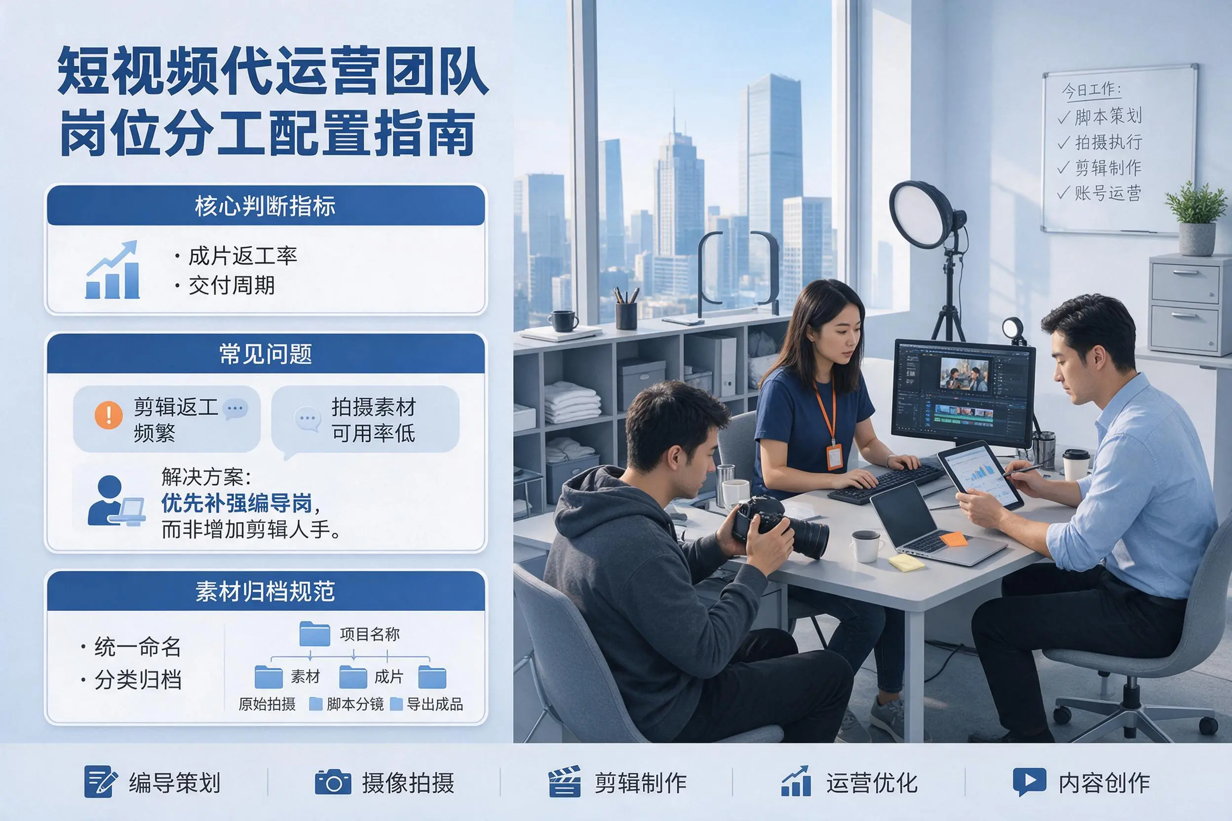 短视频代运营团队如何配置？果洛企业岗位分工科普说明