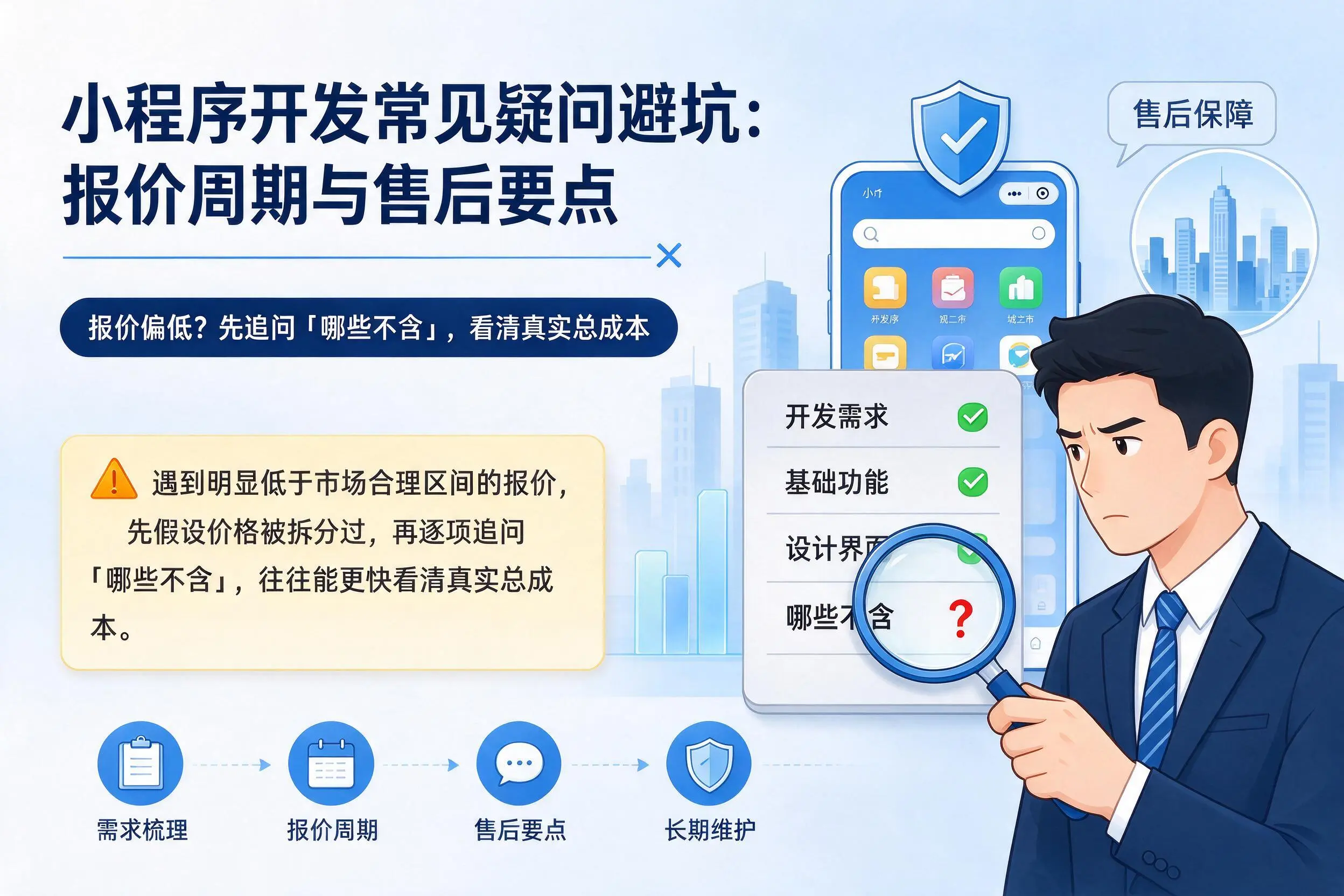 果洛小程序开发常见疑问避坑：报价周期与售后要点