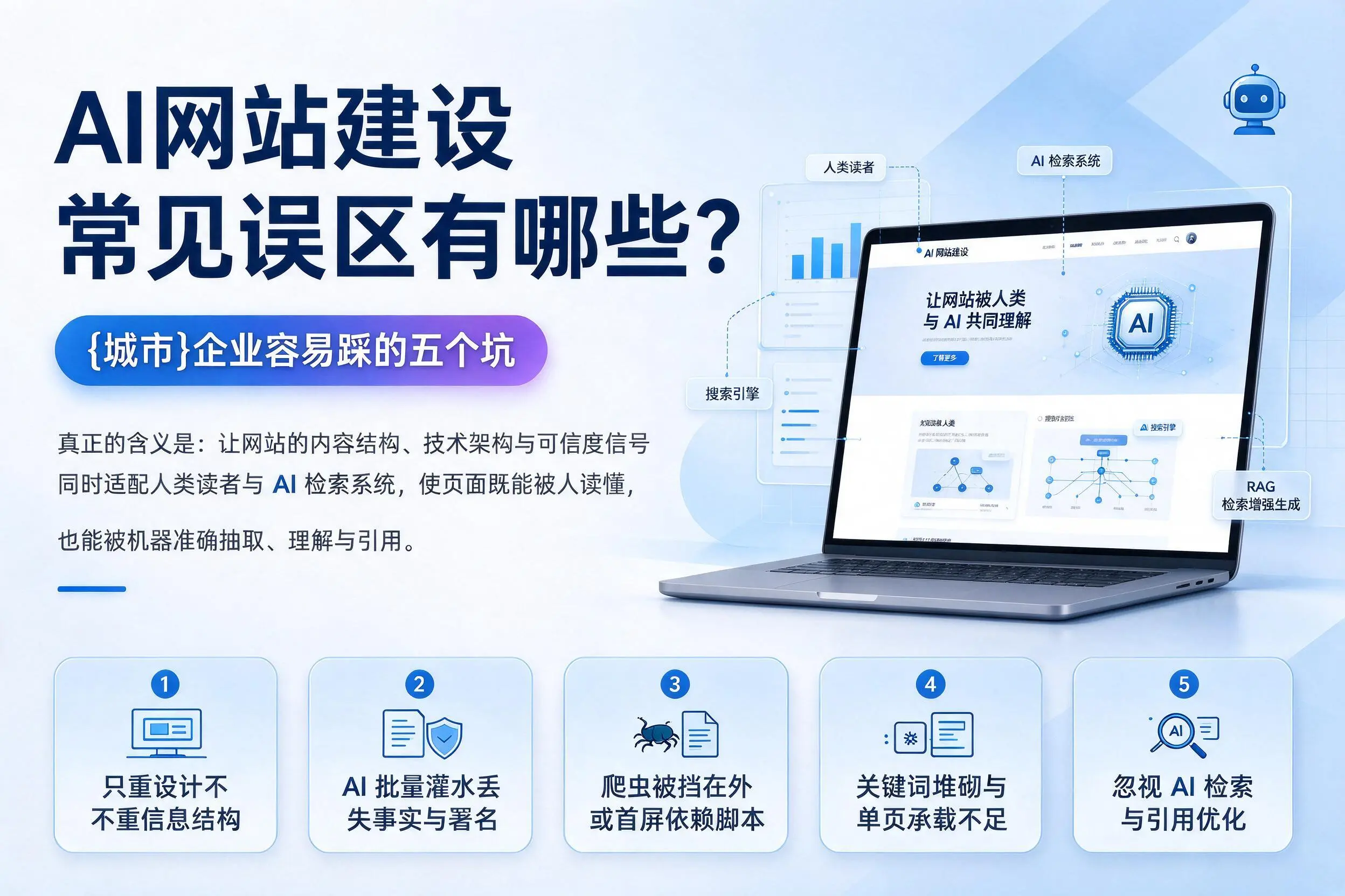 AI网站建设常见误区有哪些?果洛企业容易踩的五个坑