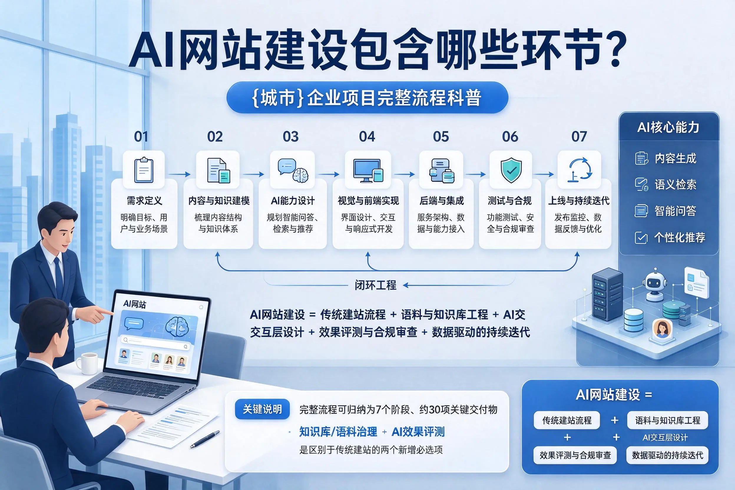 AI网站建设包含哪些环节？果洛企业项目完整流程科普