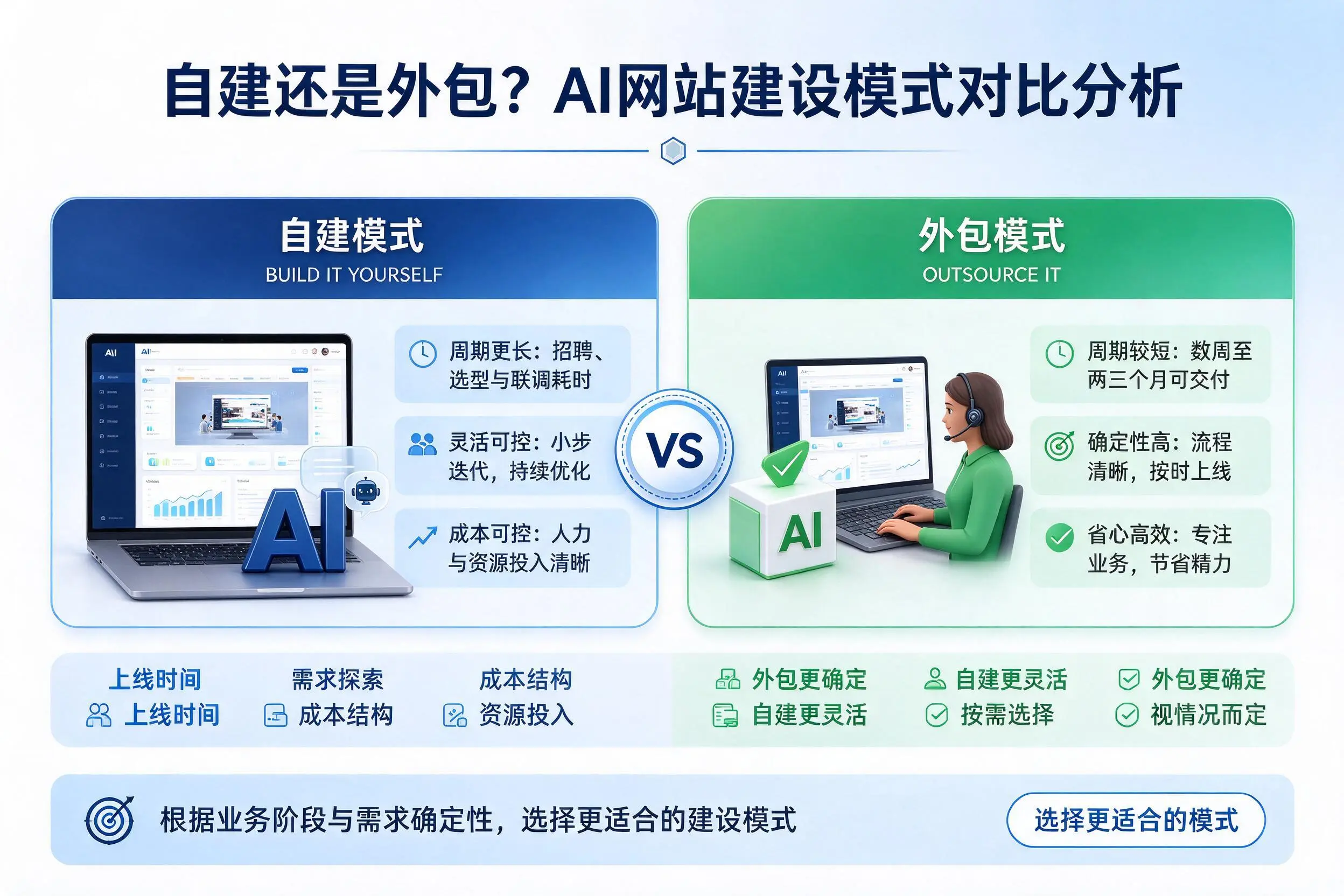 自建还是外包?果洛AI网站建设模式对比分析