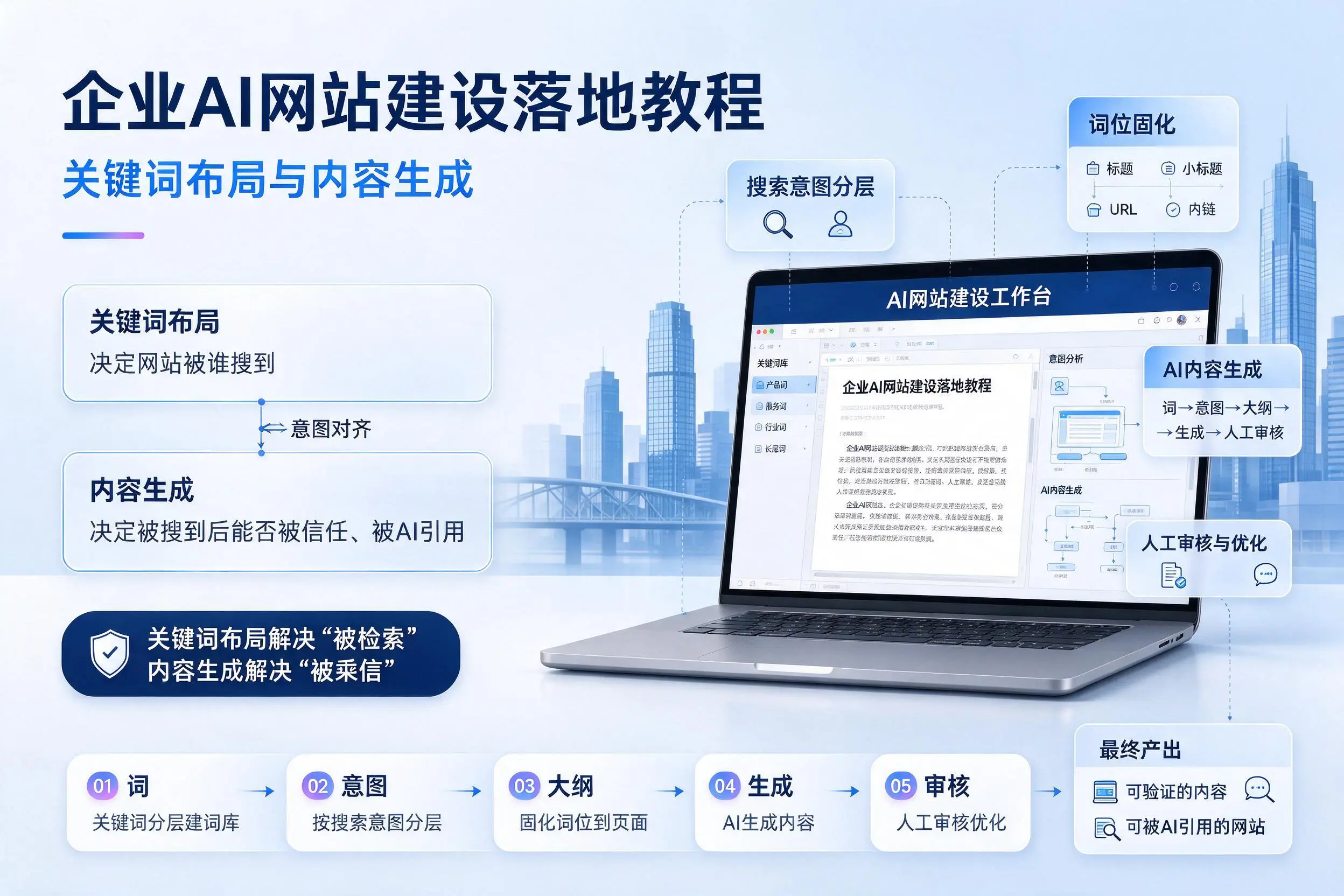 果洛企业AI网站建设落地教程:关键词布局与内容生成